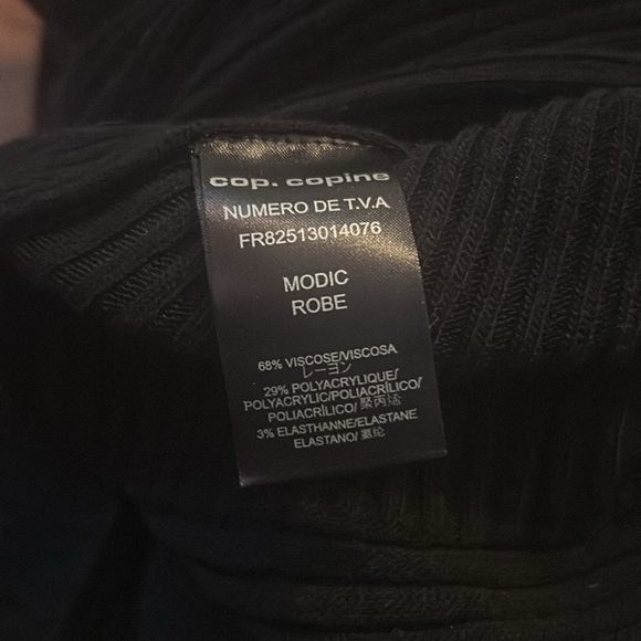 NWT COP.COPINE BLACK DROP WAIST DRESS MADE IN PORTUGAL SIZE LARGE - Picture 6 of 7